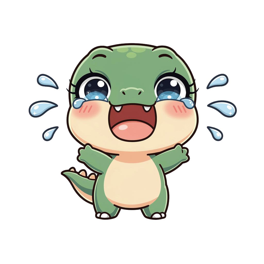 Dinosaur — laughing Dinosaur Twitch emote — laughing, Chibi style