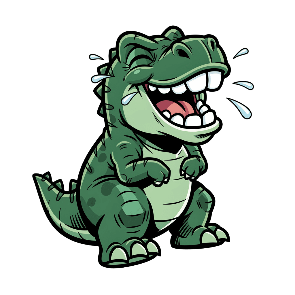Dinosaur — laughing Dinosaur Twitch emote — laughing, Comic style