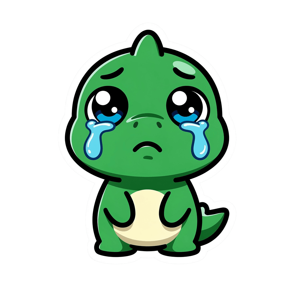 Dinosaur — sad Dinosaur Twitch emote — sad, Sticker style