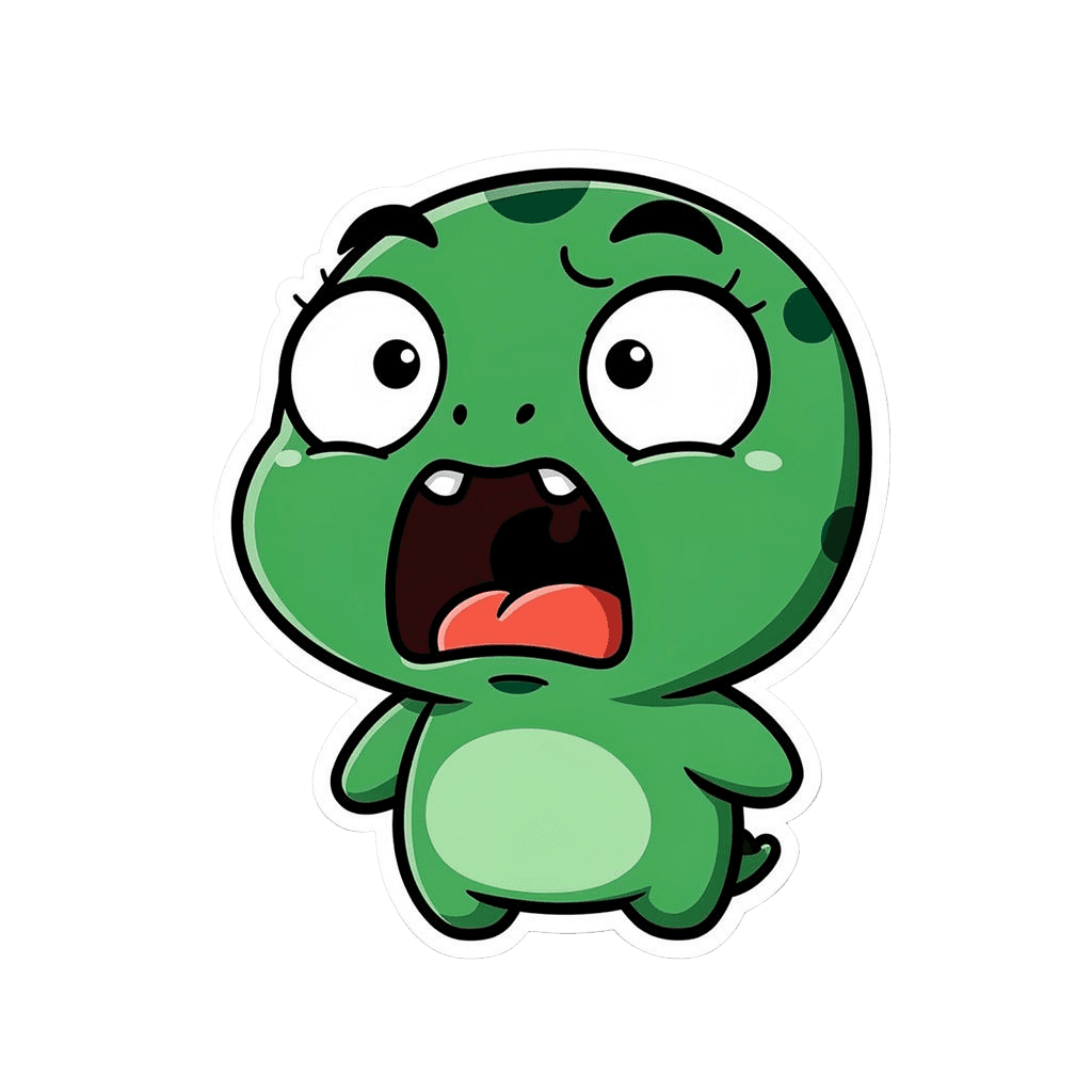 Dinosaur — surprised Dinosaur Twitch emote — surprised, Sticker style
