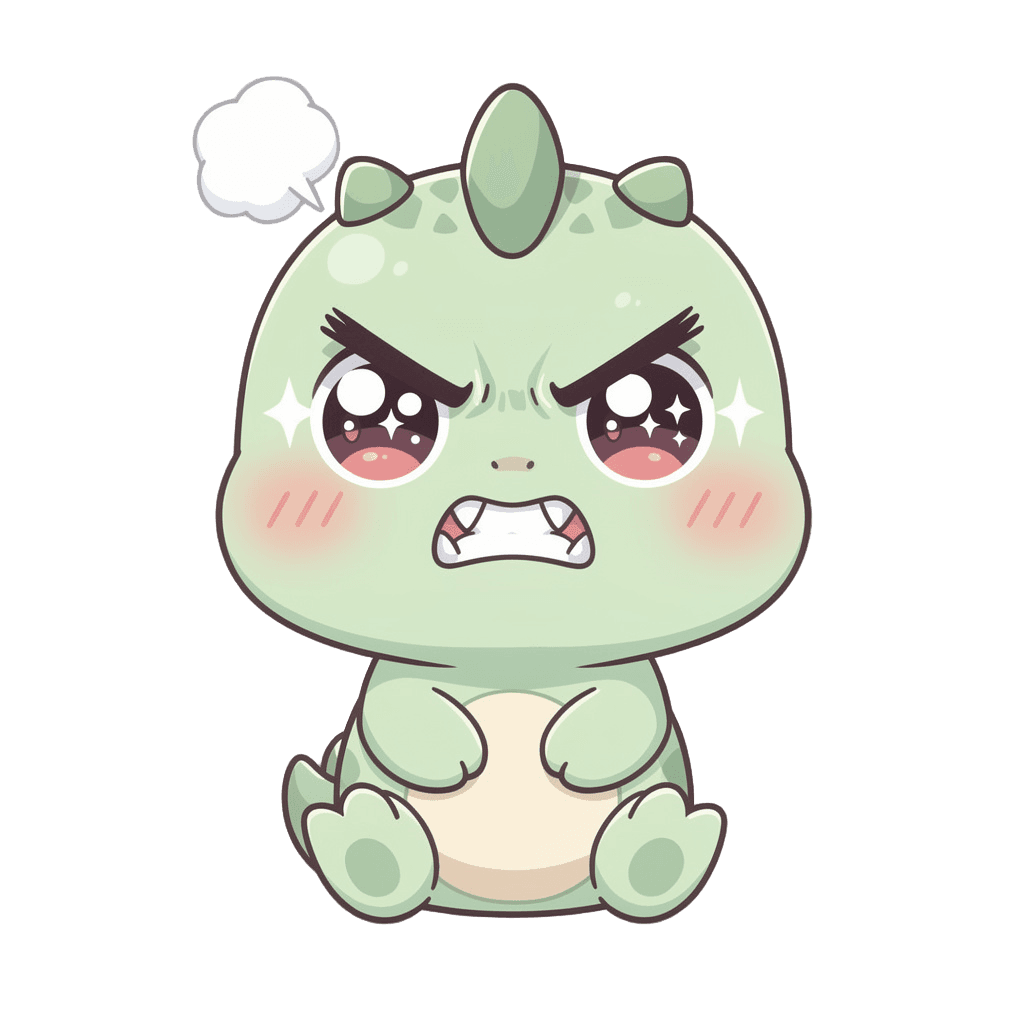 Dinosaur — angry Dinosaur Twitch emote — angry, Kawaii style