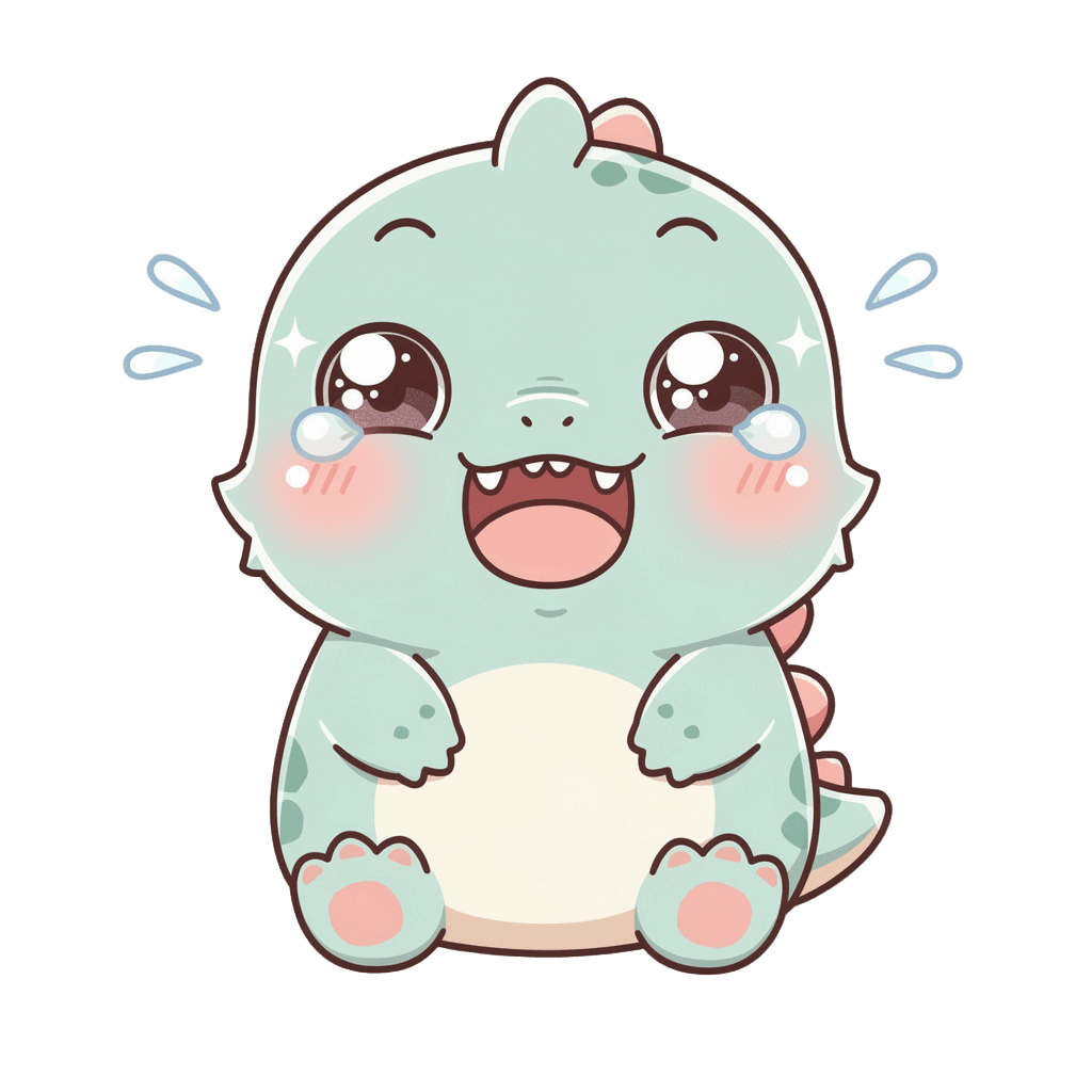 Dinosaur — laughing Dinosaur Twitch emote — laughing, Kawaii style