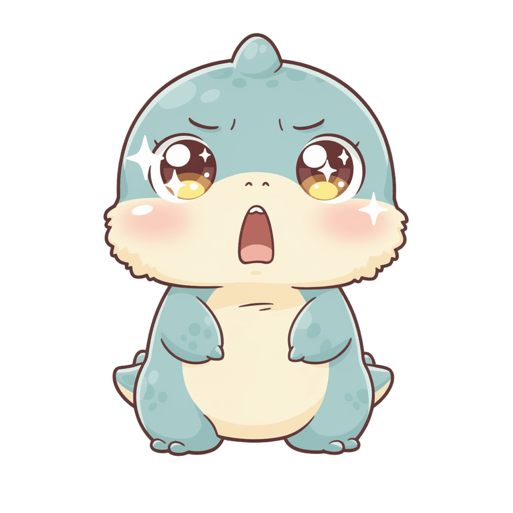 Dinosaur — surprised Dinosaur Twitch emote — surprised, Kawaii style