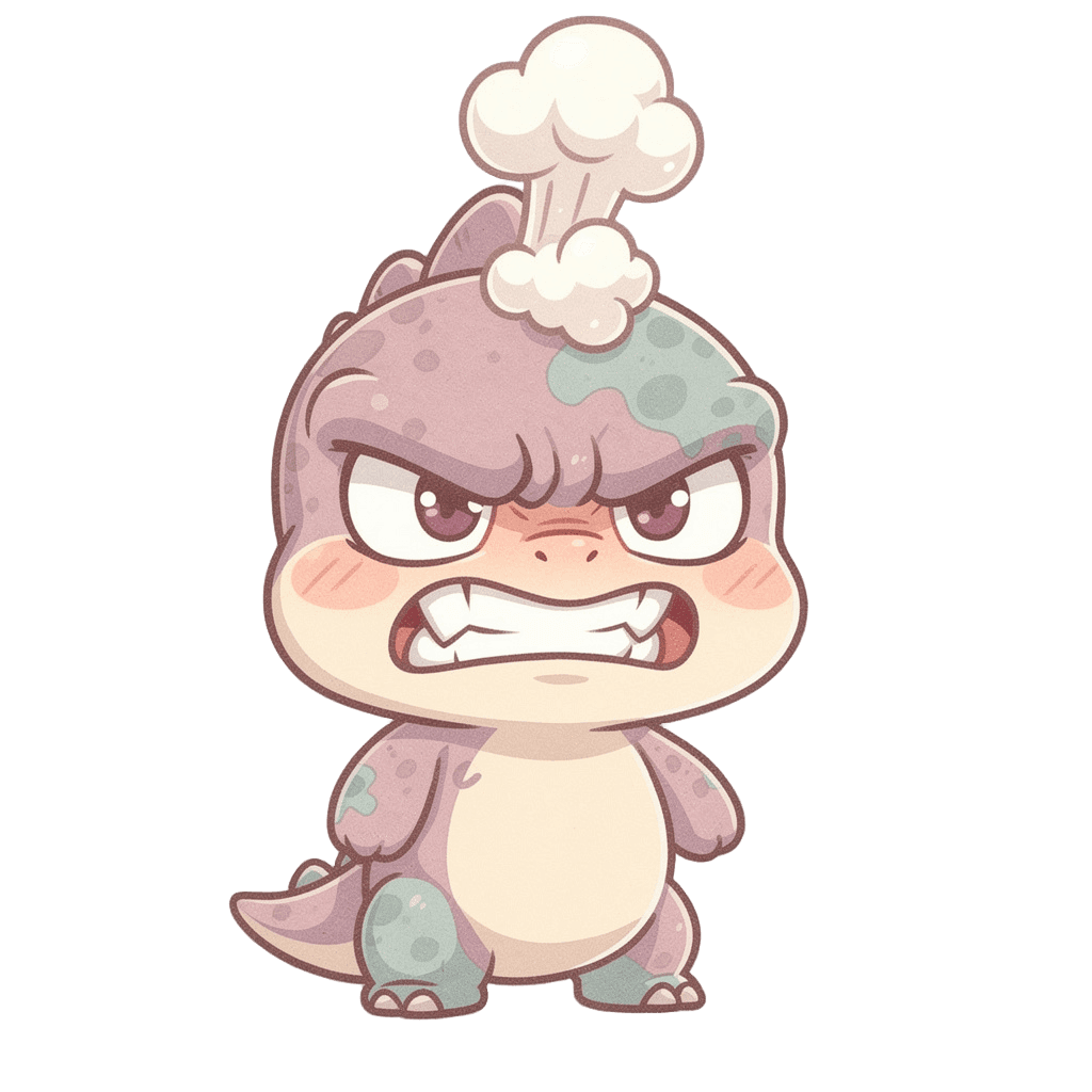 Dinosaur — angry Dinosaur Twitch emote — angry, Pastel style