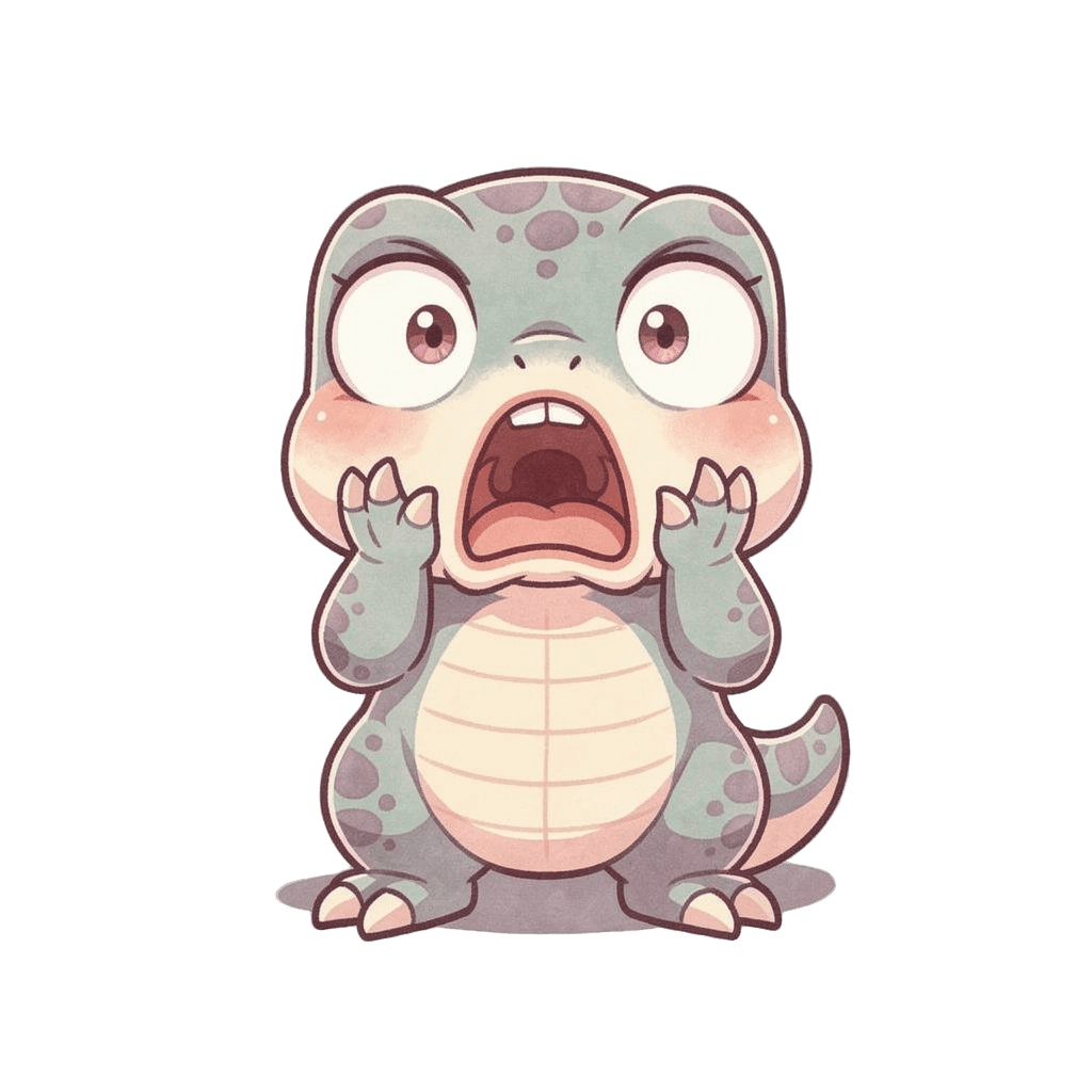 Dinosaur — surprised Dinosaur Twitch emote — surprised, Pastel style
