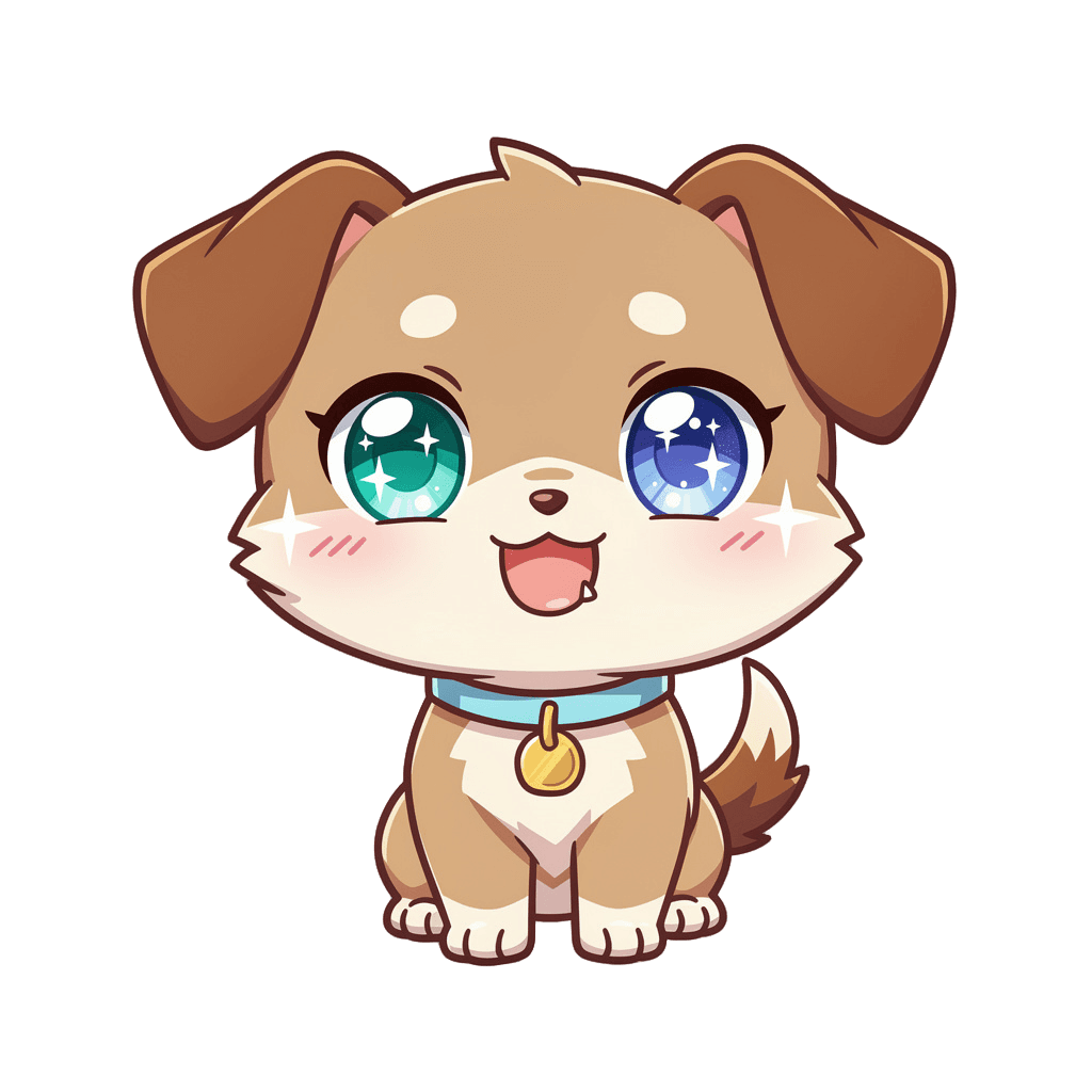 Dog — happy Dog Twitch emote — happy, Anime style