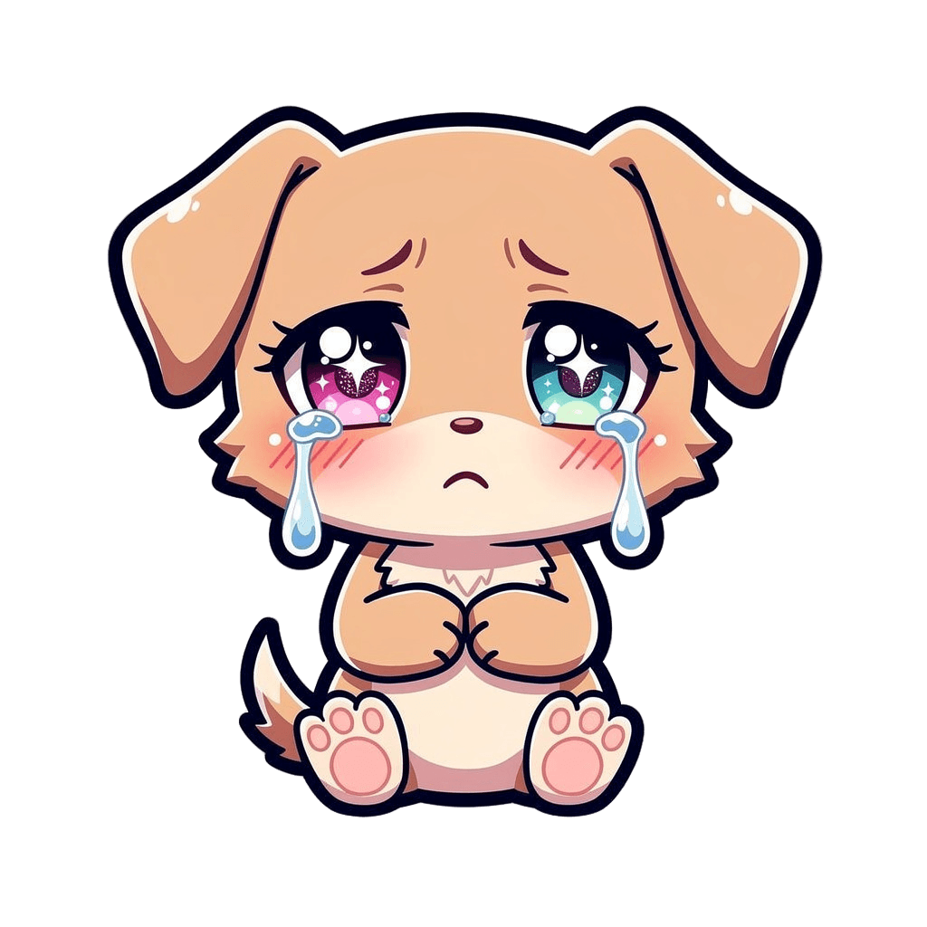 Dog — sad Dog Twitch emote — sad, Anime style