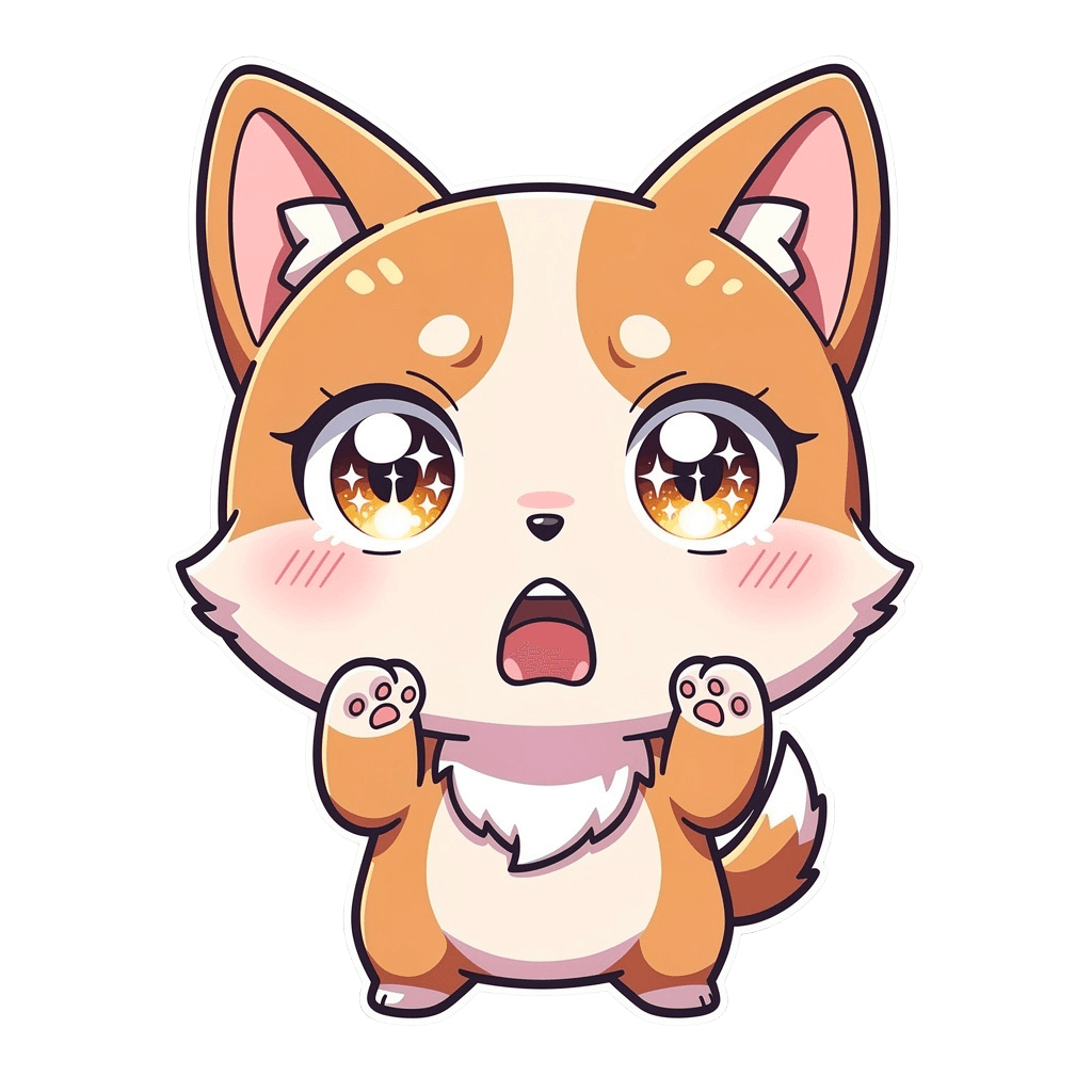 Dog — surprised Dog Twitch emote — surprised, Anime style