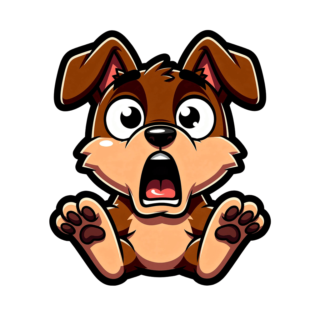 Dog — surprised Dog Twitch emote — surprised, Cartoon style