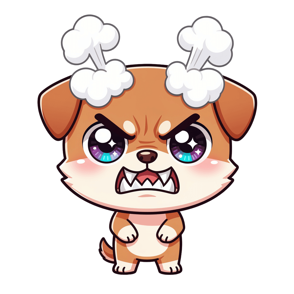 Dog — angry Dog Twitch emote — angry, Chibi style