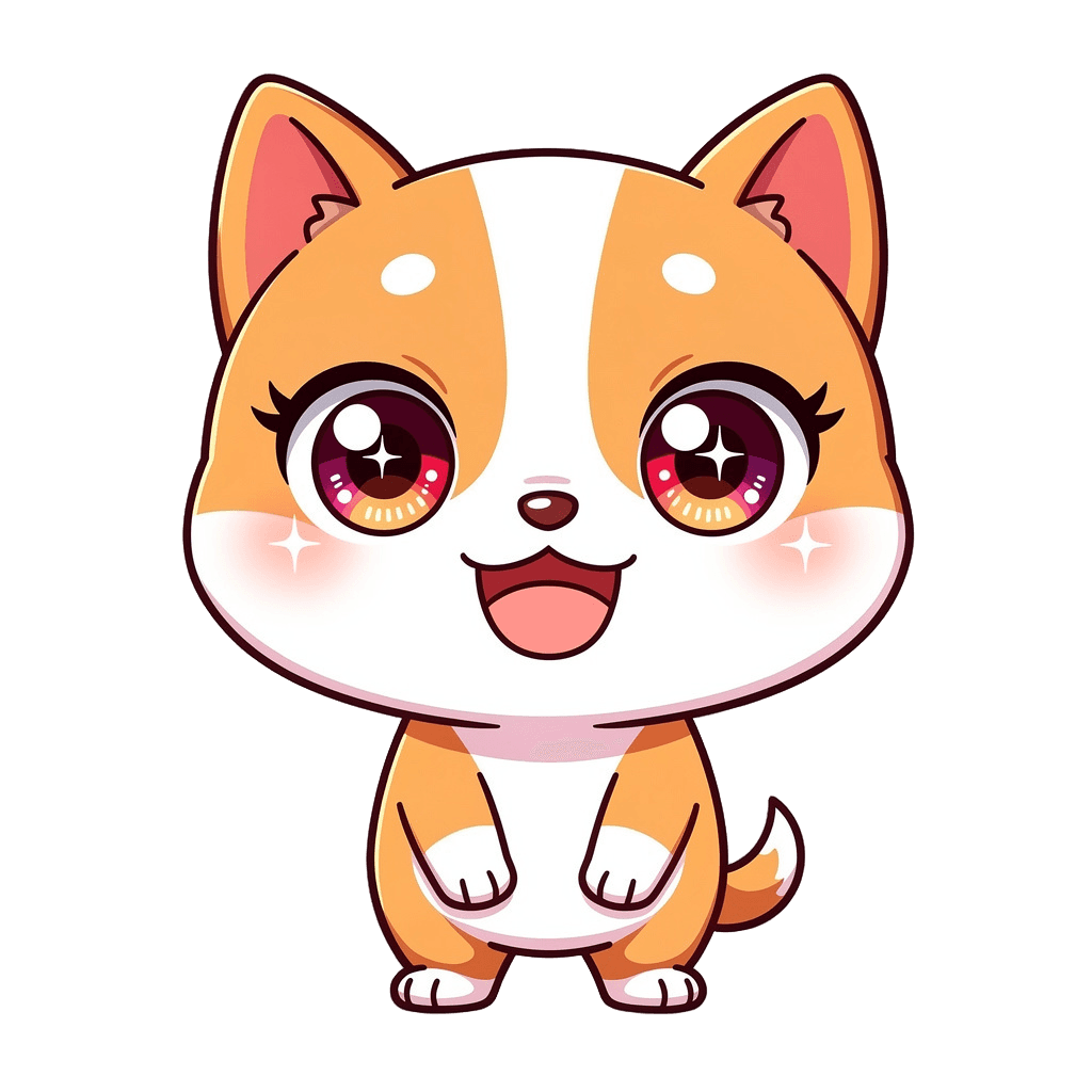 Dog — happy Dog Twitch emote — happy, Chibi style