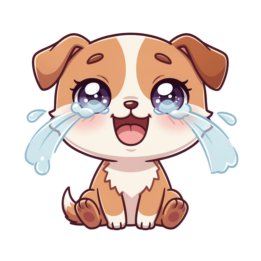Dog — laughing Dog Twitch emote — laughing, Chibi style
