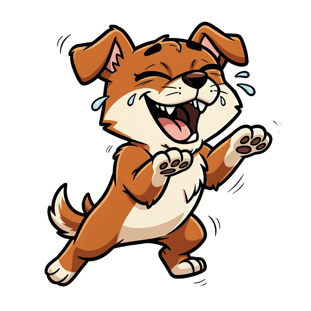 Dog — laughing Dog Twitch emote — laughing, Comic style