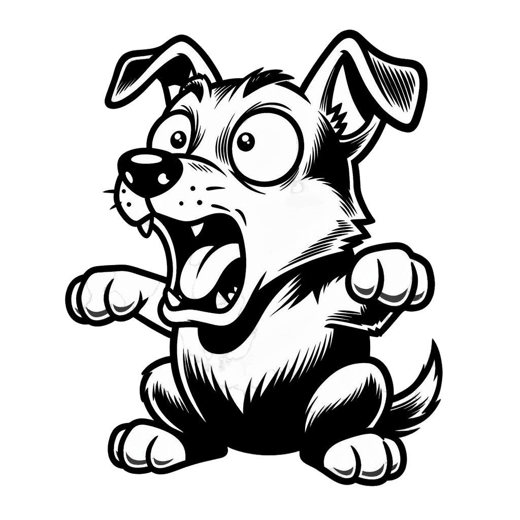 Dog — surprised Dog Twitch emote — surprised, Comic style