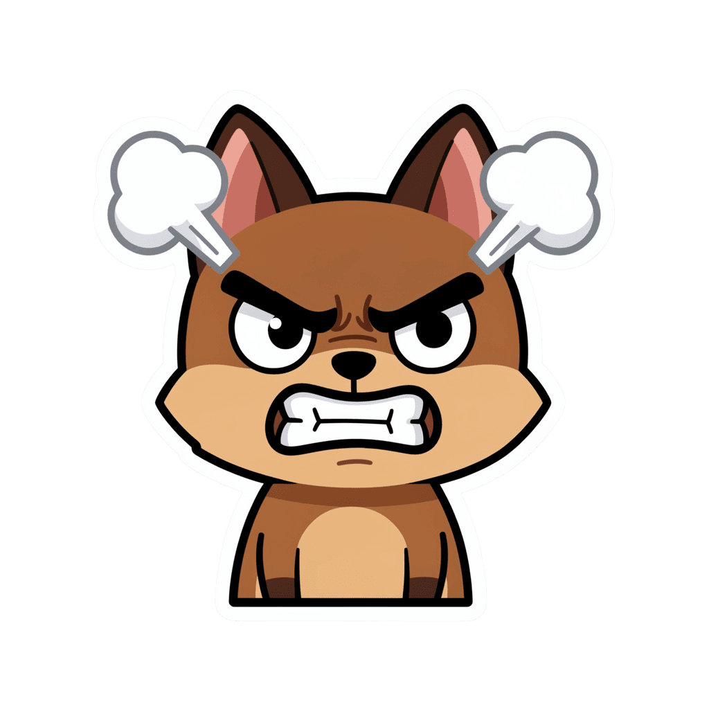 Dog — angry Dog Twitch emote — angry, Sticker style