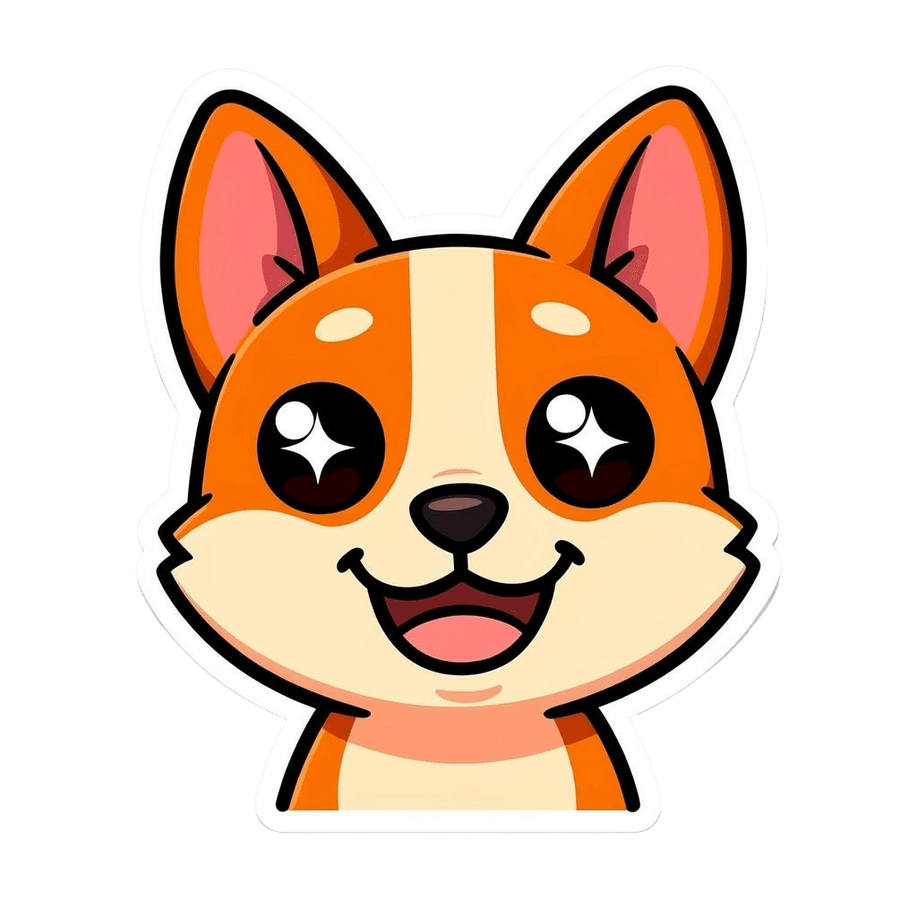 Dog — happy Dog Twitch emote — happy, Sticker style