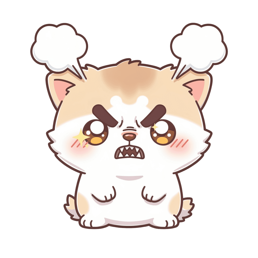 Dog — angry Dog Twitch emote — angry, Kawaii style