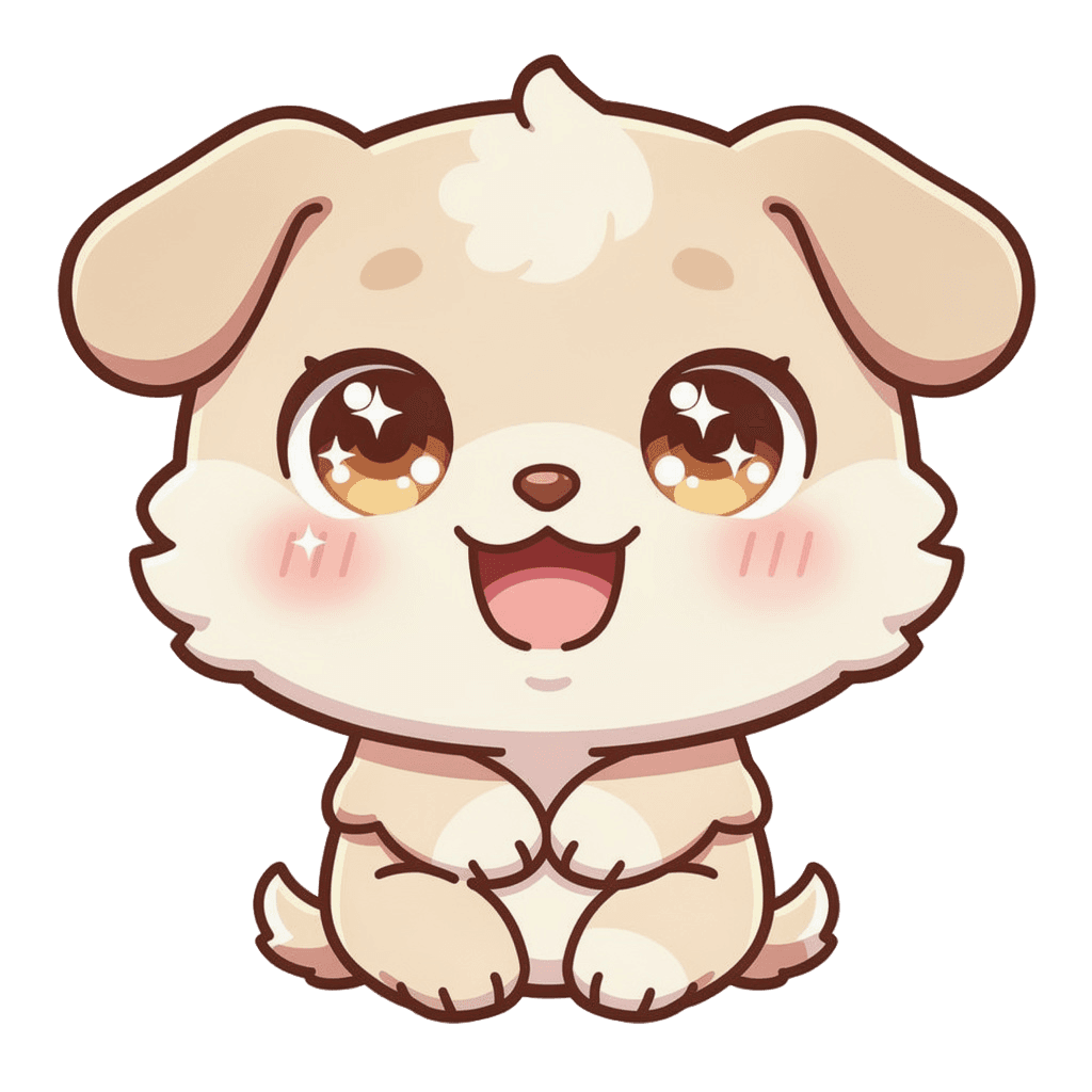 Dog — happy Dog Twitch emote — happy, Kawaii style
