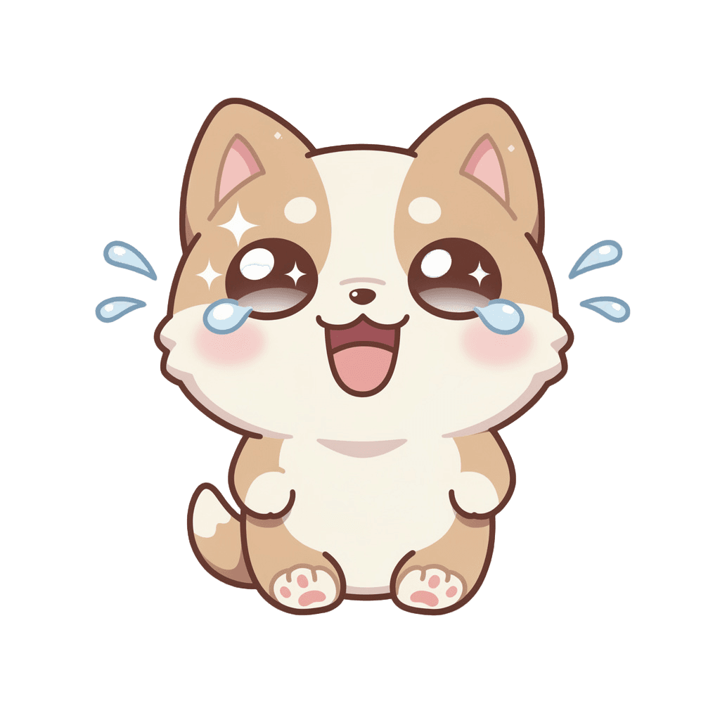 Dog — laughing Dog Twitch emote — laughing, Kawaii style