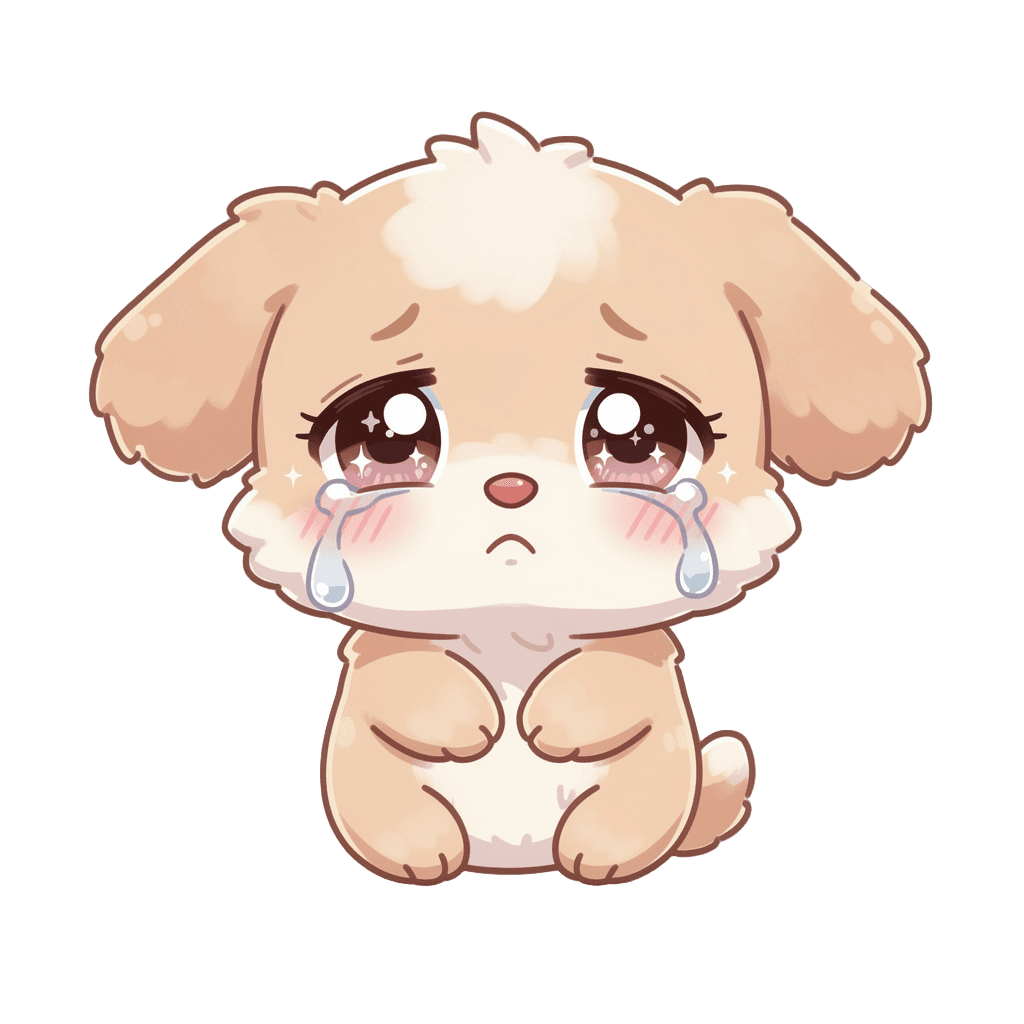 Dog — sad Dog Twitch emote — sad, Kawaii style