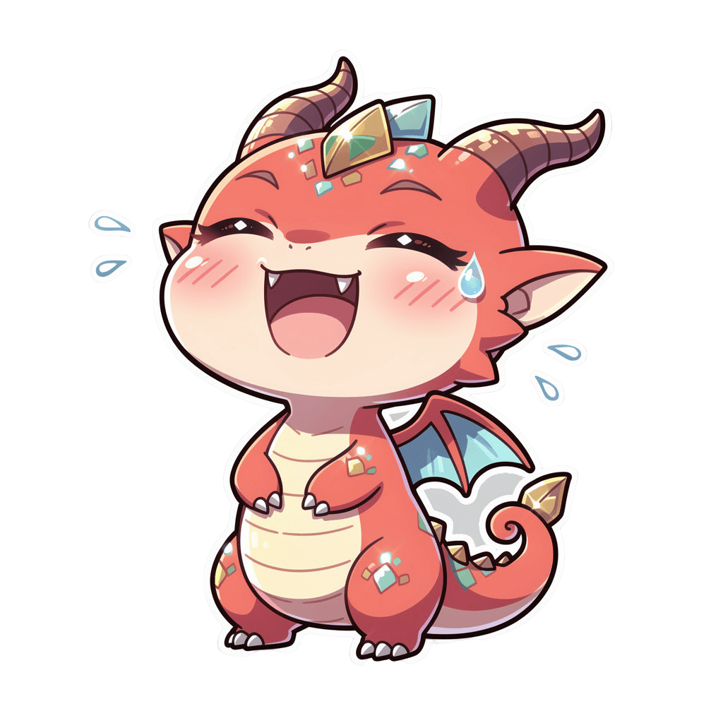 Dragon — laughing Dragon Twitch emote — laughing, Anime style