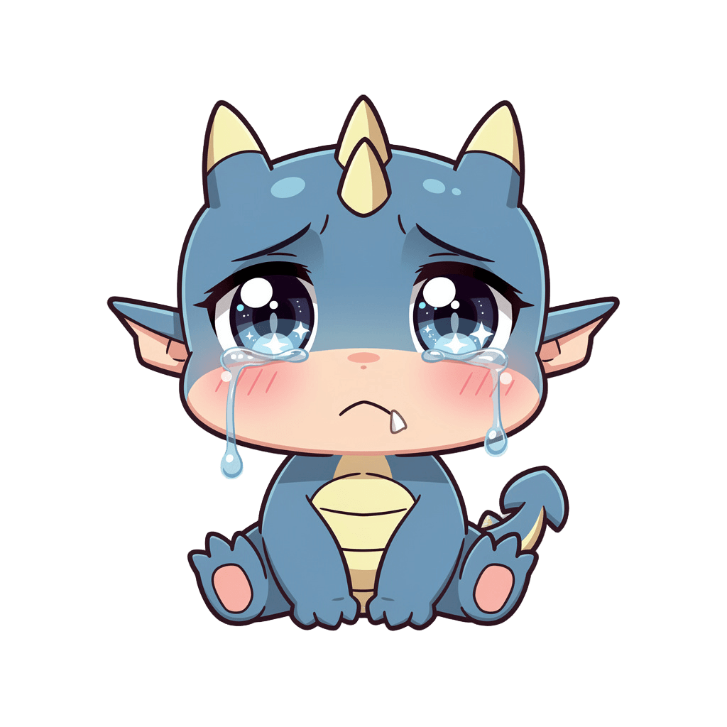 Dragon — sad Dragon Twitch emote — sad, Anime style