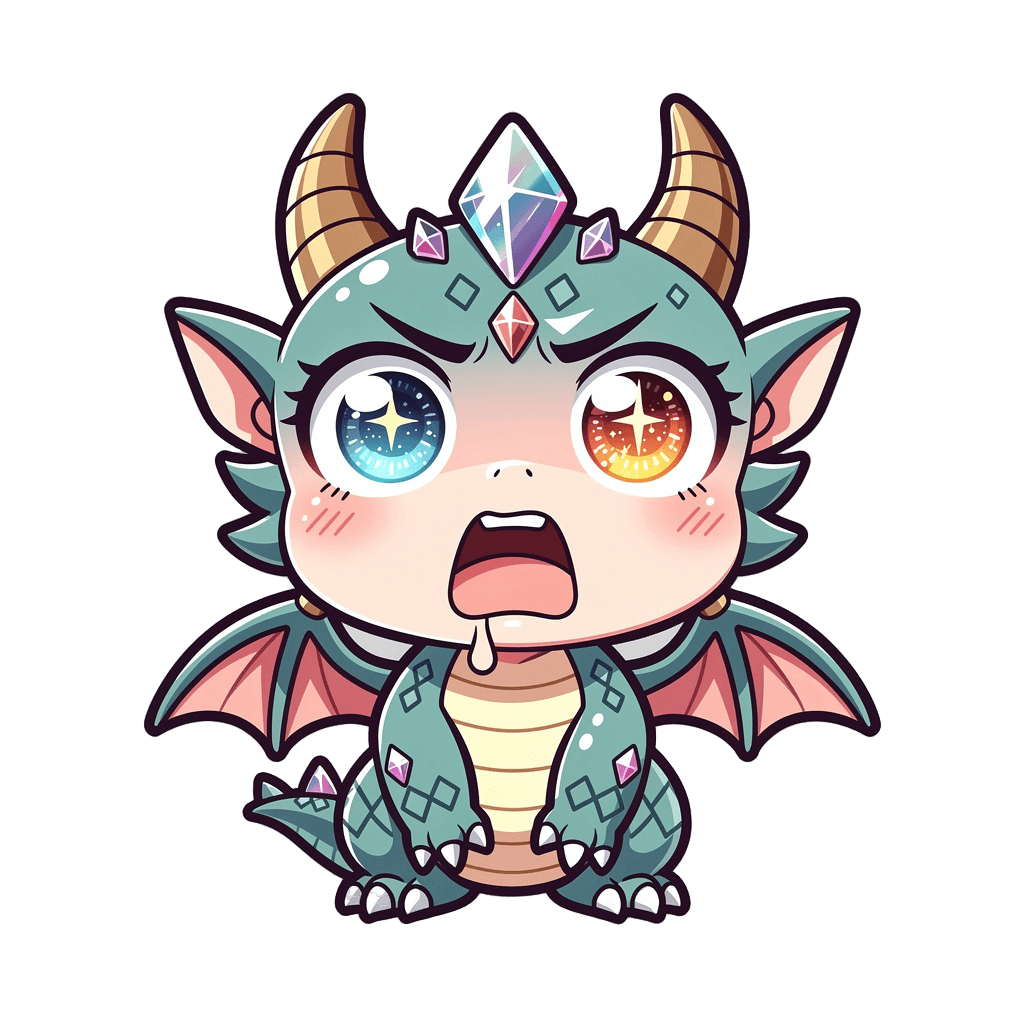 Dragon — surprised Dragon Twitch emote — surprised, Anime style