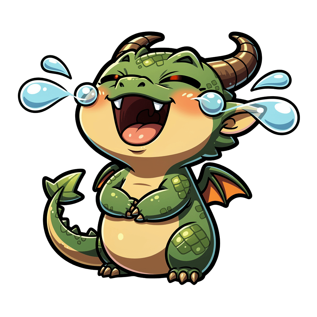 Dragon — laughing Dragon Twitch emote — laughing, Cartoon style