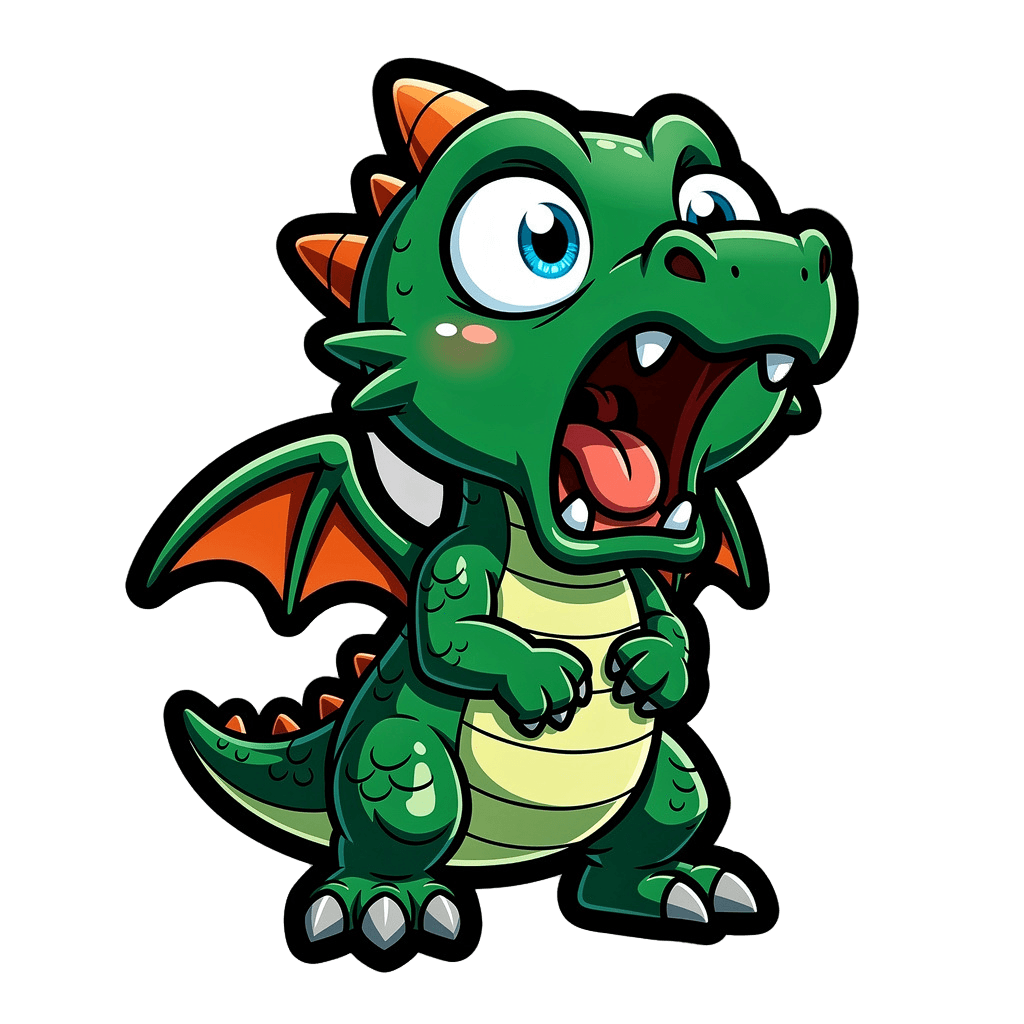 Dragon — surprised Dragon Twitch emote — surprised, Cartoon style
