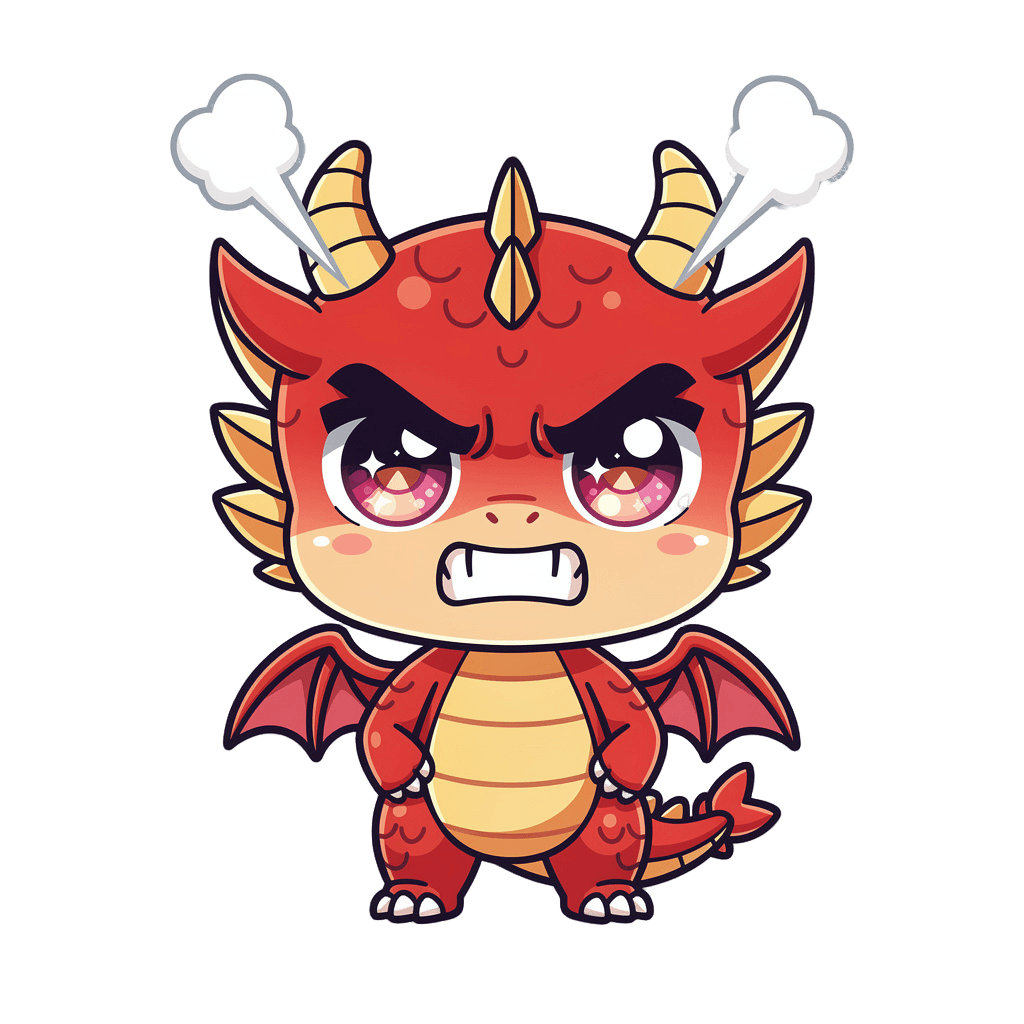 Dragon — angry Dragon Twitch emote — angry, Chibi style