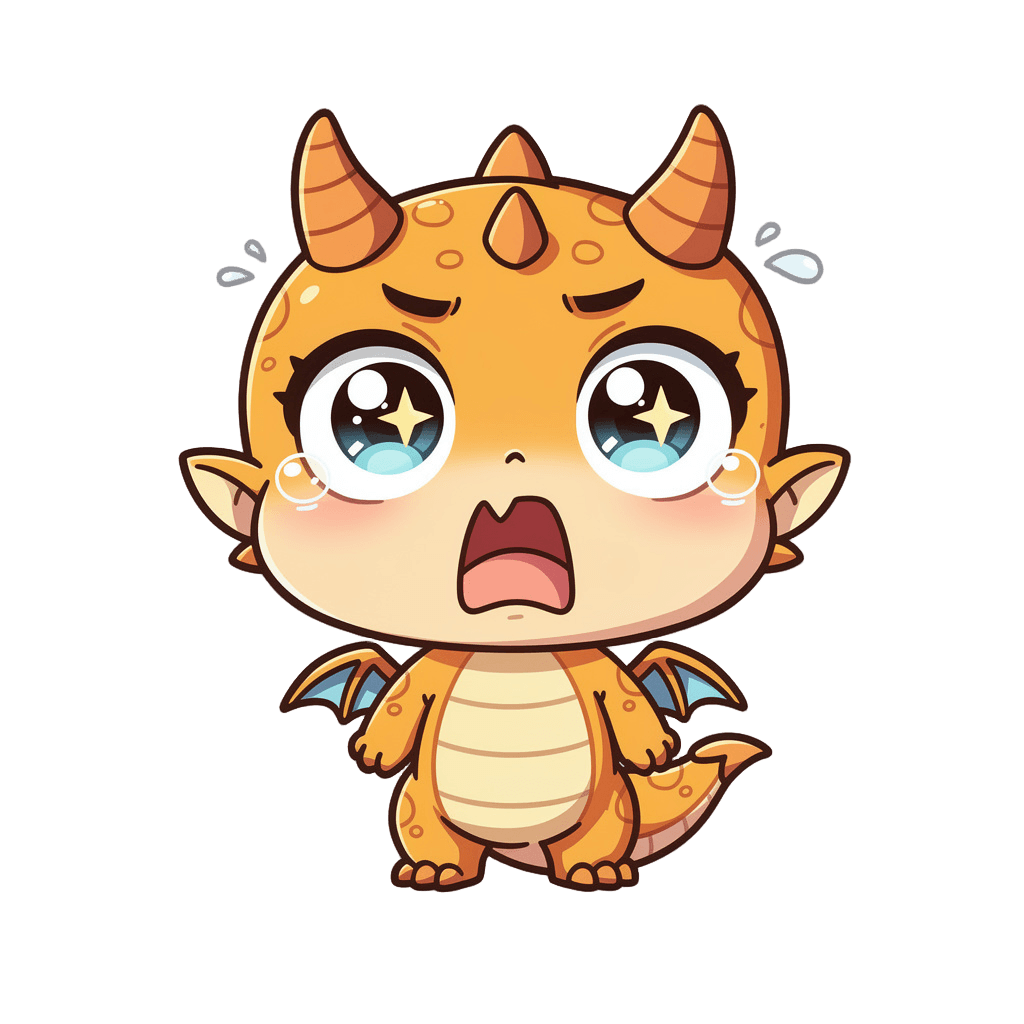 Dragon — surprised Dragon Twitch emote — surprised, Chibi style