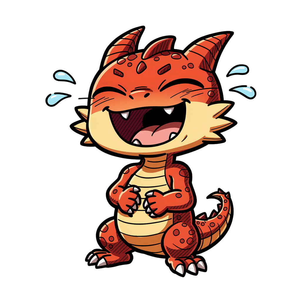 Dragon — laughing Dragon Twitch emote — laughing, Comic style