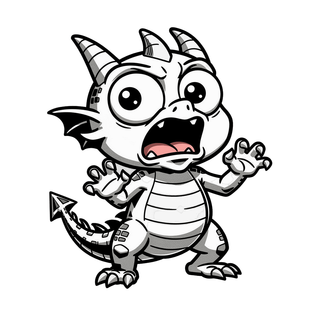 Dragon — surprised Dragon Twitch emote — surprised, Comic style