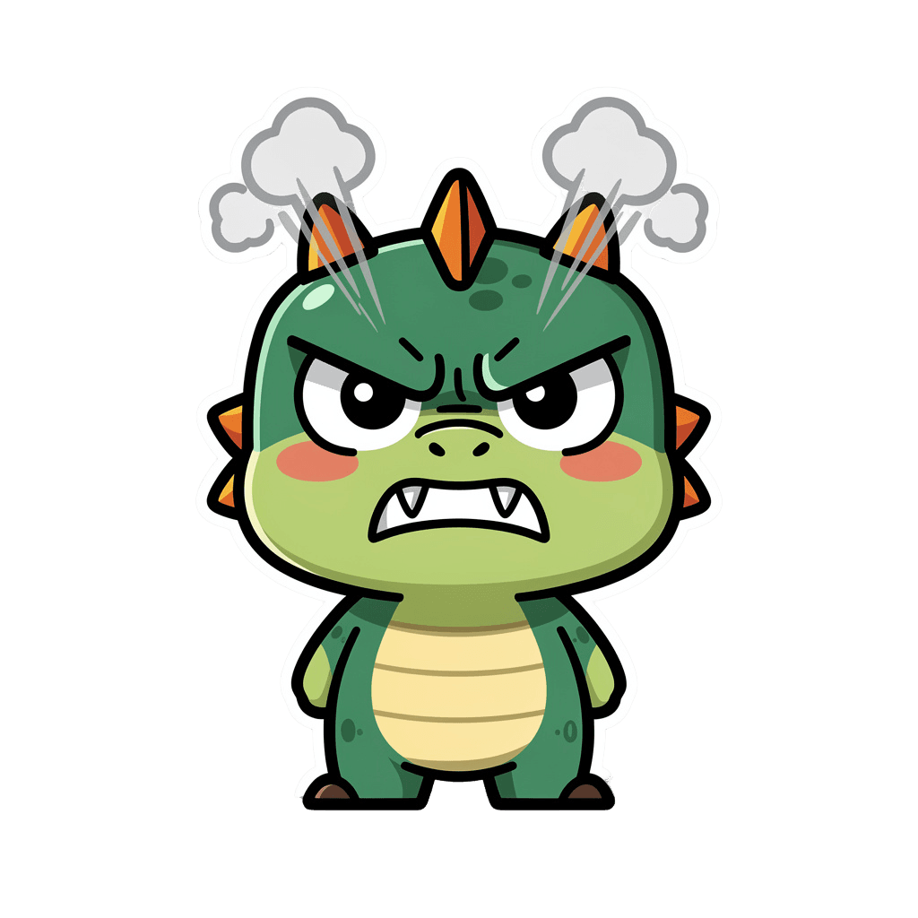 Dragon — angry Dragon Twitch emote — angry, Sticker style