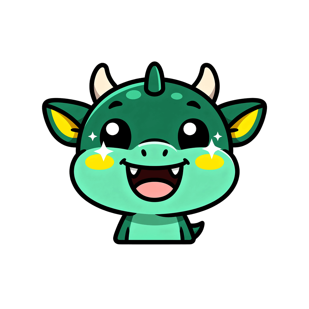 Dragon — happy Dragon Twitch emote — happy, Sticker style