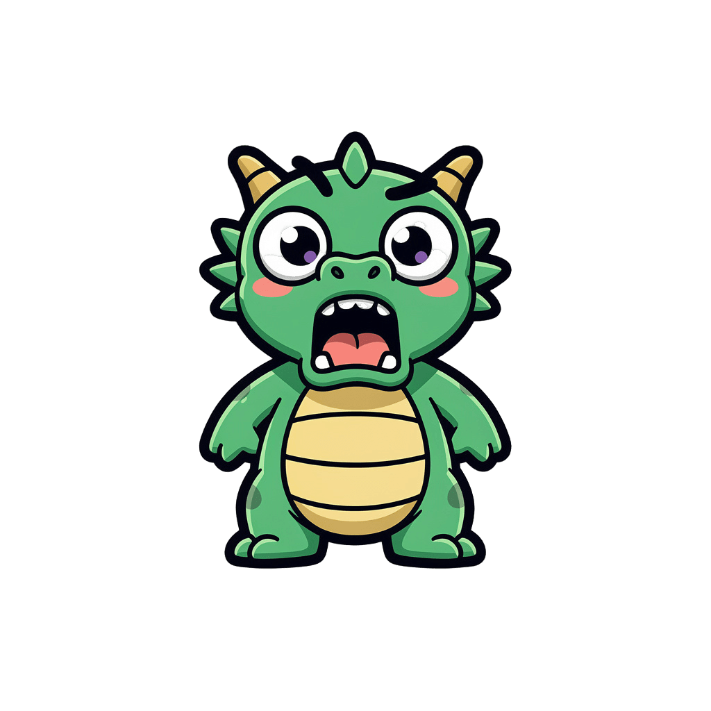 Dragon — surprised Dragon Twitch emote — surprised, Sticker style
