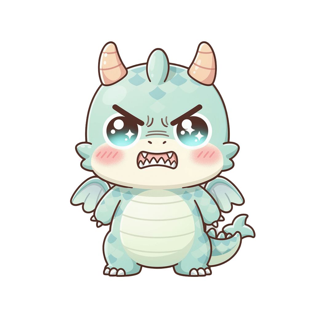 Dragon — angry Dragon Twitch emote — angry, Kawaii style