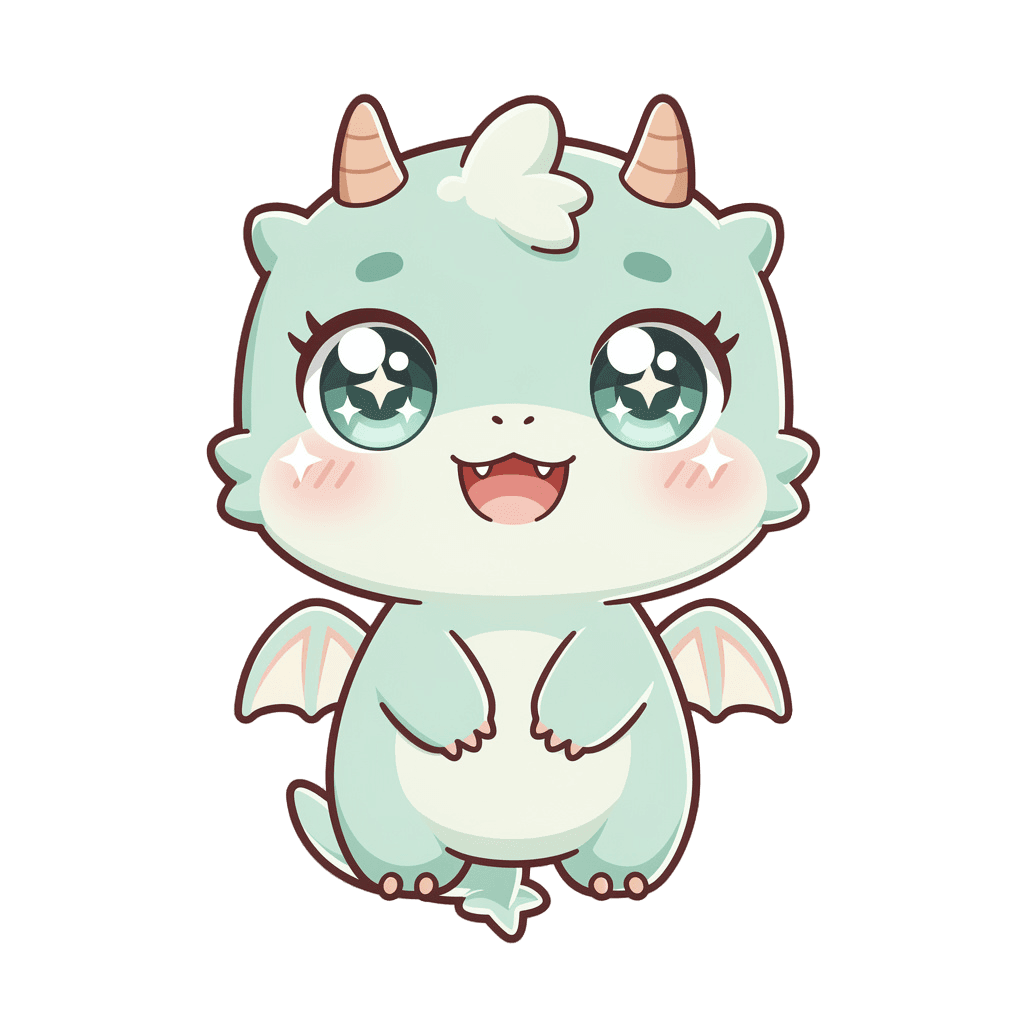 Dragon — happy Dragon Twitch emote — happy, Kawaii style