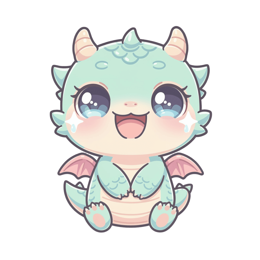 Dragon — laughing Dragon Twitch emote — laughing, Kawaii style