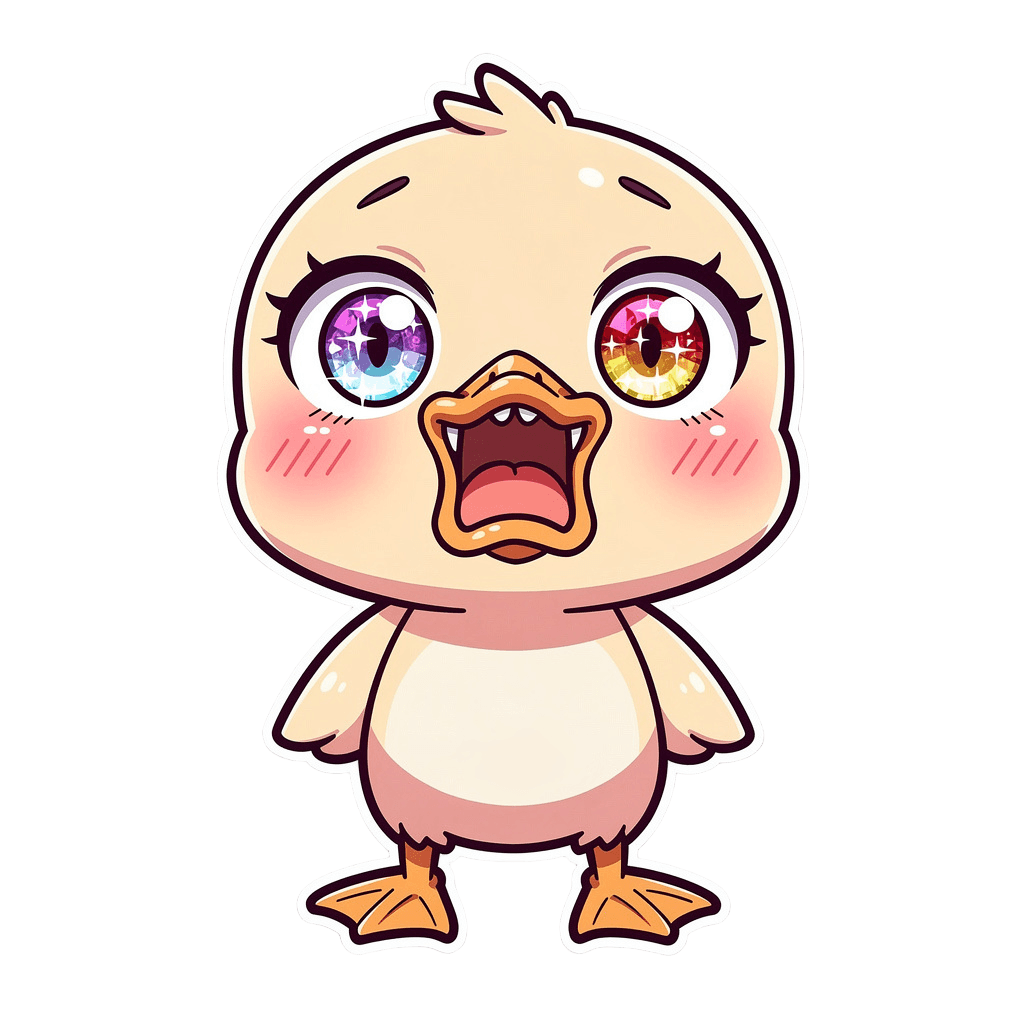 Duck — surprised Duck Twitch emote — surprised, Anime style