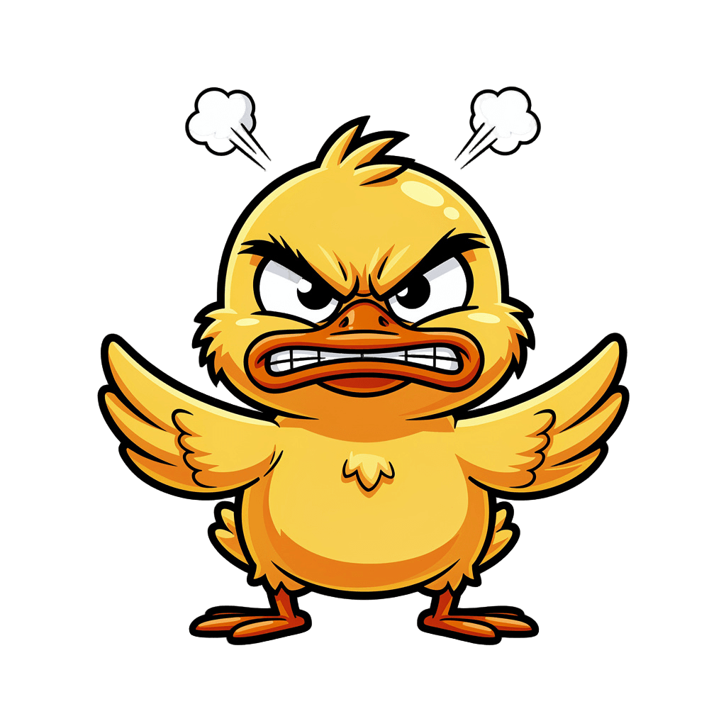 Duck — angry Duck Twitch emote — angry, Cartoon style