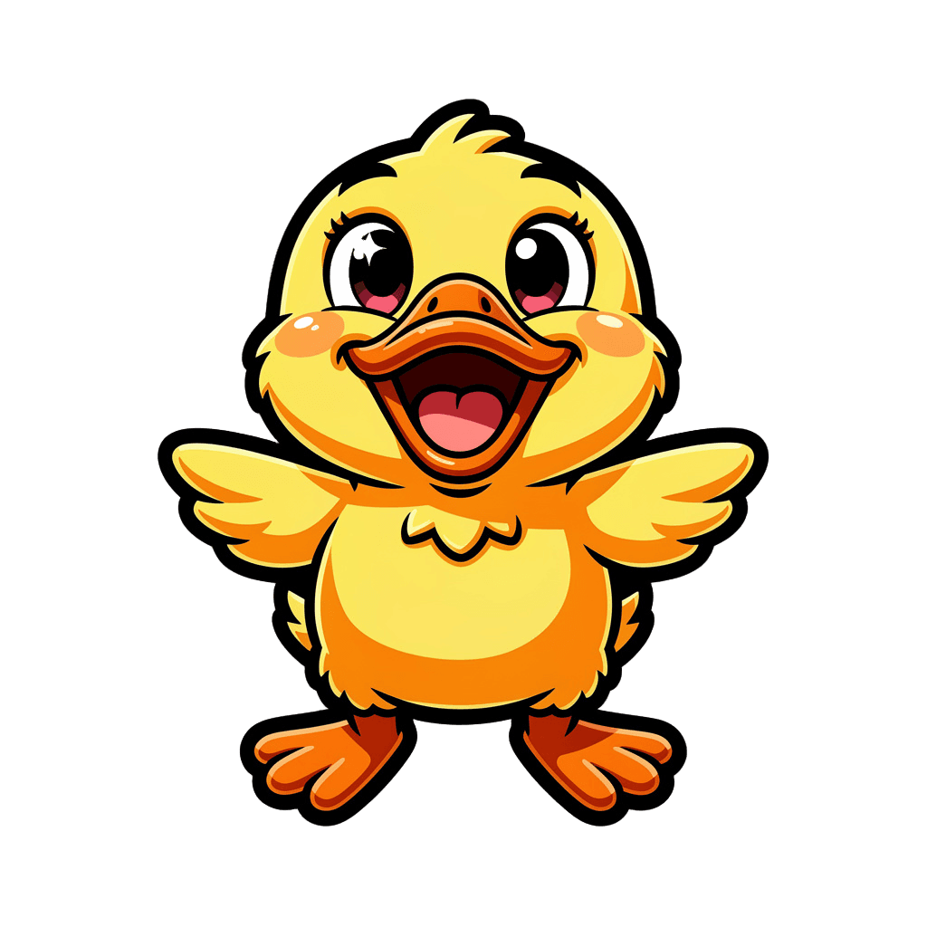 Duck — happy Duck Twitch emote — happy, Cartoon style