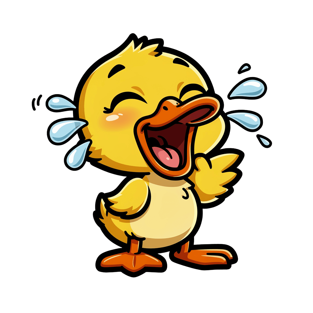 Duck — laughing Duck Twitch emote — laughing, Cartoon style