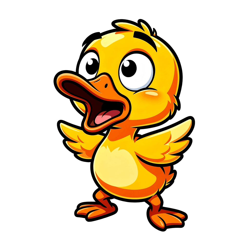 Duck — surprised Duck Twitch emote — surprised, Cartoon style