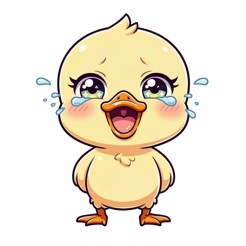 Duck — laughing Duck Twitch emote — laughing, Chibi style