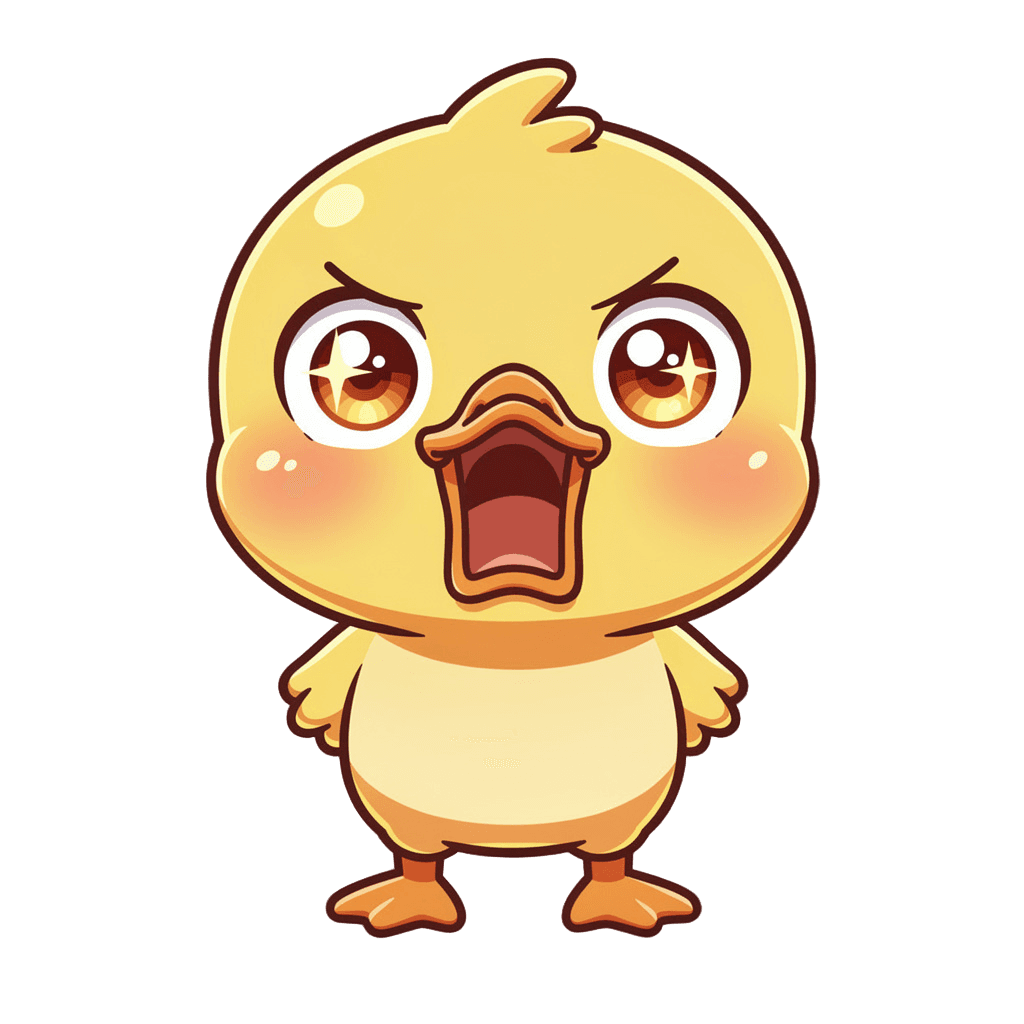 Duck — surprised Duck Twitch emote — surprised, Chibi style