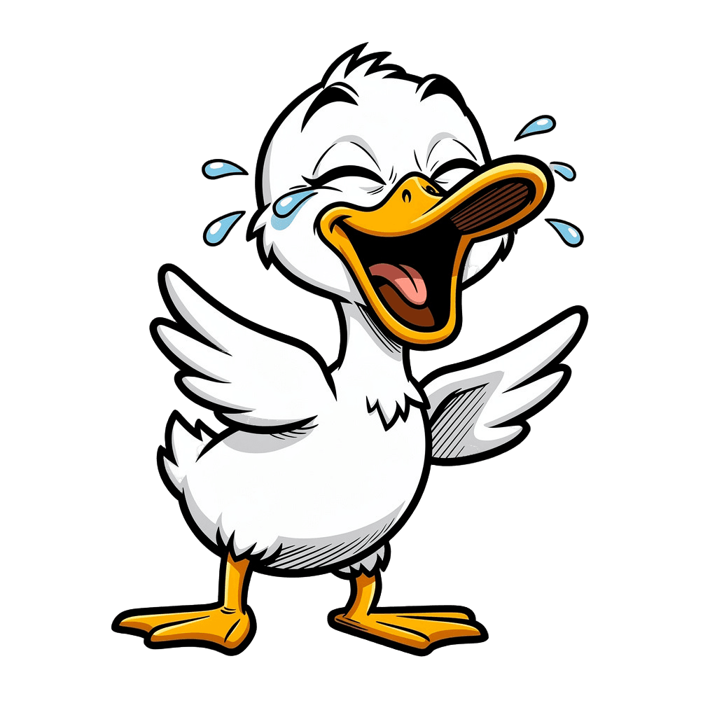 Duck — laughing Duck Twitch emote — laughing, Comic style