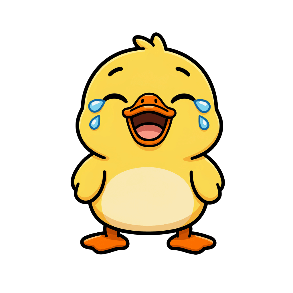 Duck — laughing Duck Twitch emote — laughing, Sticker style