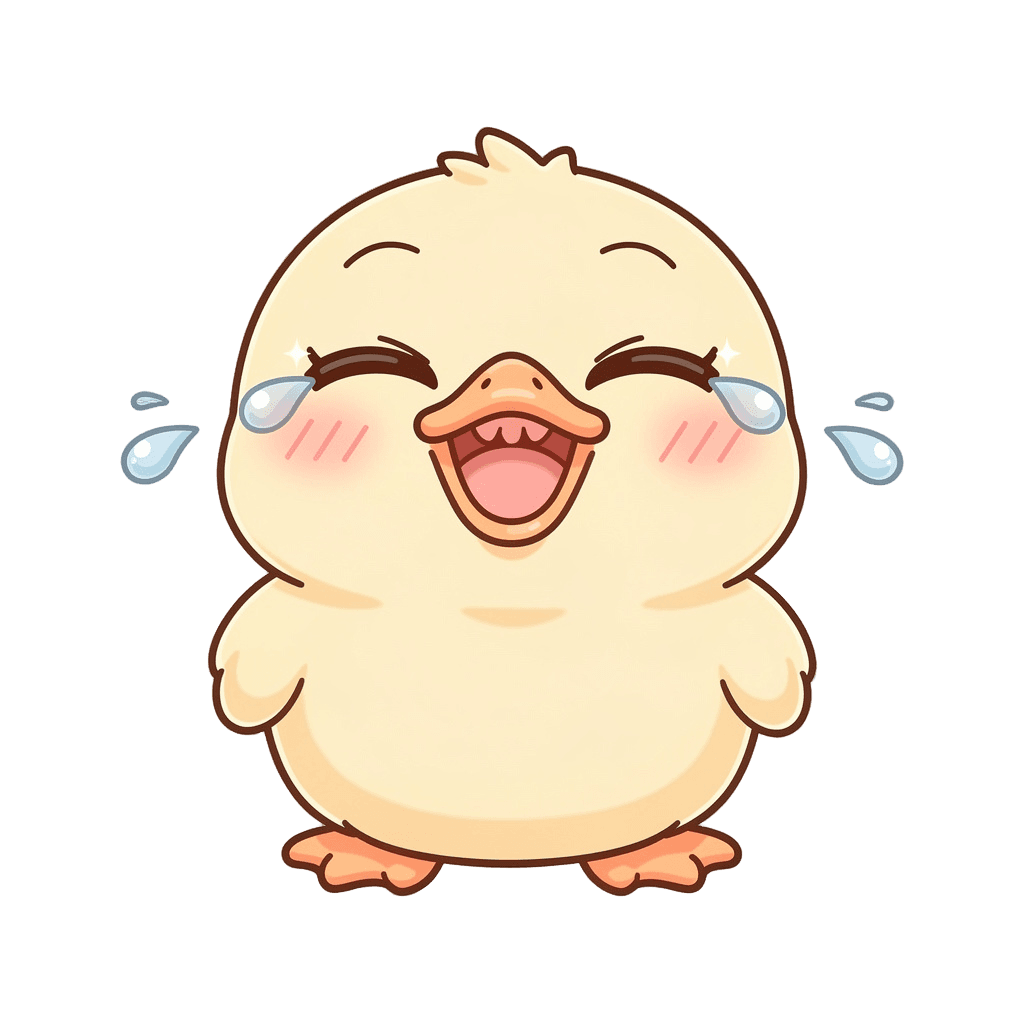 Duck — laughing Duck Twitch emote — laughing, Kawaii style