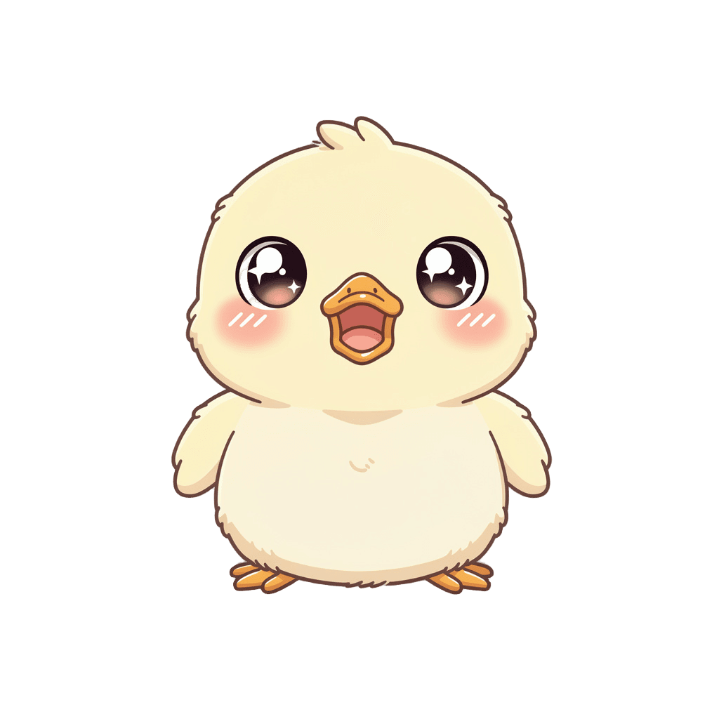 Duck — surprised Duck Twitch emote — surprised, Kawaii style